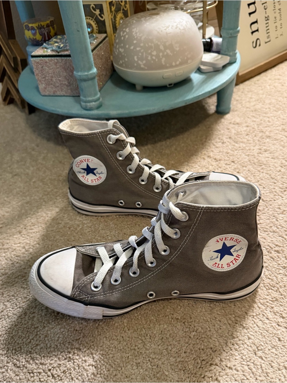 Converse Chuck Taylor All Star Hi top gray canvas sneakers Men 5.5 Women 7.5